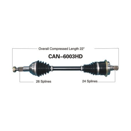 Wide Open Heavy Duty CV Axle for CAN AM HD REAR LEFT OUTLANDER /RENEGADE CAN-6003HD